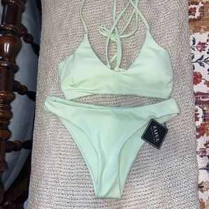 Mint green swim suit